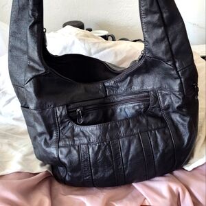 All leather hobo bag